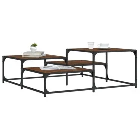 Brown oak engineered wood coffee table 107x107x40 cm by , Coffee table - Ref: Foro24-837756, Price: 49,21 €, Discount: %