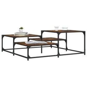 Couchtisch aus geräuchertem Eichenholzwerkstoff, 107 x 107 x 40 cm von , Couchtisch - Ref: Foro24-837754, Preis: 49,84 €, Rab...