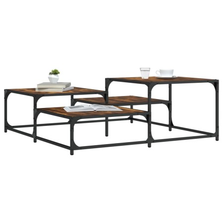 Couchtisch aus geräuchertem Eichenholzwerkstoff, 107 x 107 x 40 cm von , Couchtisch - Ref: Foro24-837754, Preis: 50,18 €, Rab...