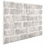 Paneles de pared 3D diseño de ladrillo 10 uds EPS gris claro