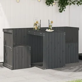 2 seater balcony set solid gray pine wood by , Garden sets - Ref: Foro24-825060, Price: 205,75 €, Discount: %