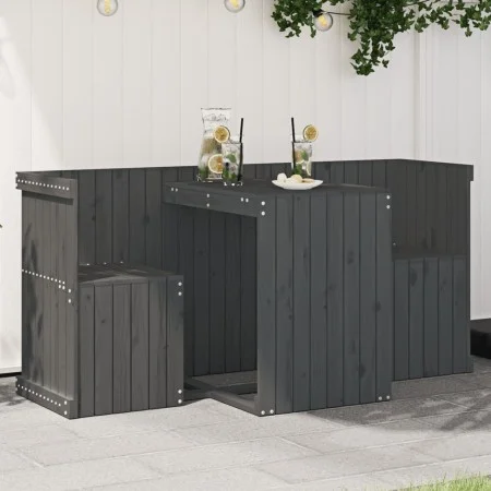 2-Sitzer-Balkon-Set aus massivem grauem Kiefernholz von , Gartensets - Ref: Foro24-825060, Preis: 205,75 €, Rabatt: %