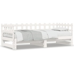 Sofá cama extraíble madera maciza de pino blanco 2x(80x200) cm de , Camas y somieres - Ref: Foro24-840386, Precio: 141,44 €, ...