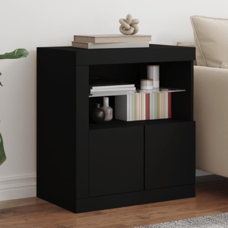 Aparador con luces LED negro 60,5x37x67 cm de , Aparadores - Ref: Foro24-836617, Precio: 73,94 €, Descuento: %