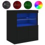 Aparador con luces LED negro 60,5x37x67 cm de , Aparadores - Ref: Foro24-836617, Precio: 73,94 €, Descuento: %