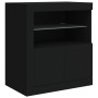 Aparador con luces LED negro 60,5x37x67 cm de , Aparadores - Ref: Foro24-836617, Precio: 73,94 €, Descuento: %