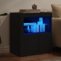 Aparador con luces LED negro 60,5x37x67 cm de , Aparadores - Ref: Foro24-836617, Precio: 73,94 €, Descuento: %