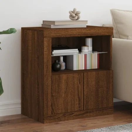 Sideboard mit LED-Leuchten, braune Eiche, 60,5 x 37 x 67 cm von , Sideboards - Ref: Foro24-836622, Preis: 90,86 €, Rabatt: %