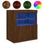Sideboard with LED lights brown oak 60.5x37x67 cm by , Sideboards - Ref: Foro24-836622, Price: 93,57 €, Discount: %