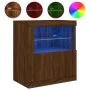 Sideboard with LED lights brown oak 60.5x37x67 cm by , Sideboards - Ref: Foro24-836622, Price: 90,86 €, Discount: %