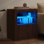 Sideboard with LED lights brown oak 60.5x37x67 cm by , Sideboards - Ref: Foro24-836622, Price: 93,57 €, Discount: %