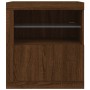 Aparador con luces LED roble marrón 60,5x37x67 cm de , Aparadores - Ref: Foro24-836622, Precio: 97,89 €