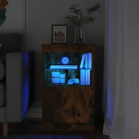 Sideboard with LED lights smoked oak 41x37x67 cm by , Sideboards - Ref: Foro24-836683, Price: 48,67 €, Discount: %