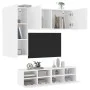 Wall TV cabinets 4 pieces engineered wood white by , TV Furniture - Ref: Foro24-3216532, Price: 173,26 €, Discount: %