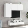Wall TV cabinets 4 pieces engineered wood white by , TV Furniture - Ref: Foro24-3216532, Price: 173,26 €, Discount: %