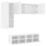 Wall TV cabinets 4 pieces engineered wood white by , TV Furniture - Ref: Foro24-3216532, Price: 173,26 €, Discount: %