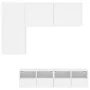 Wall TV cabinets 4 pieces engineered wood white by , TV Furniture - Ref: Foro24-3216532, Price: 173,26 €, Discount: %