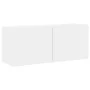 Wall TV cabinets 4 pieces engineered wood white by , TV Furniture - Ref: Foro24-3216532, Price: 173,26 €, Discount: %
