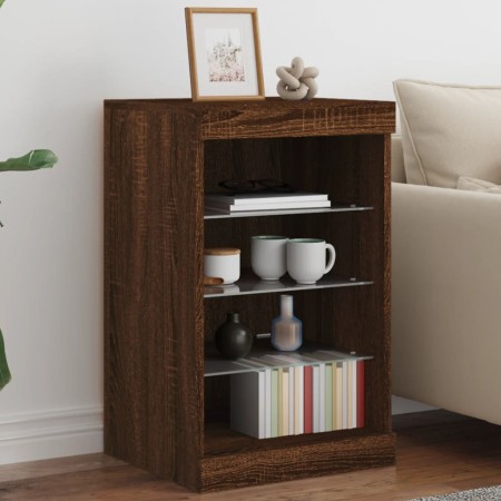 Sideboard with LED lights brown oak 41x37x67 cm by , Sideboards - Ref: Foro24-836727, Price: 51,92 €, Discount: %