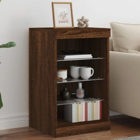 Sideboard with LED lights brown oak 41x37x67 cm by , Sideboards - Ref: Foro24-836727, Price: 51,47 €, Discount: %
