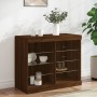 Sideboard with LED lights brown oak 81x37x67 cm by , Sideboards - Ref: Foro24-836706, Price: 76,79 €, Discount: %