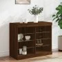 Sideboard with LED lights brown oak 81x37x67 cm by , Sideboards - Ref: Foro24-836706, Price: 75,87 €, Discount: %