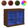 Sideboard with LED lights brown oak 81x37x67 cm by , Sideboards - Ref: Foro24-836706, Price: 76,79 €, Discount: %