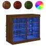 Sideboard with LED lights brown oak 81x37x67 cm by , Sideboards - Ref: Foro24-836706, Price: 75,87 €, Discount: %