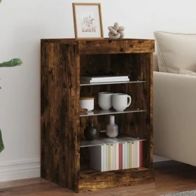 Sideboard with LED lights smoked oak 41x37x67 cm by , Sideboards - Ref: Foro24-836725, Price: 53,85 €, Discount: %