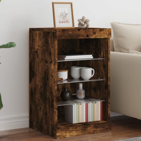 Sideboard mit LED-Leuchten, geräucherte Eiche, 41 x 37 x 67 cm von , Sideboards - Ref: Foro24-836725, Preis: 54,83 €, Rabatt: %