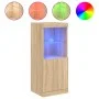 Aparador con luces LED roble Sonoma 41x37x100 cm de , Aparadores - Ref: Foro24-836688, Precio: 90,02 €, Descuento: %