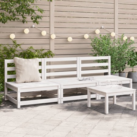 Garden sofas without armrests 3 units white wood 70x70x67 cm by , Modular outdoor sofas - Ref: Foro24-837929, Price: 150,78 €...