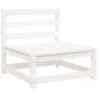 Garden sofas without armrests 3 units white wood 70x70x67 cm by , Modular outdoor sofas - Ref: Foro24-837929, Price: 134,12 €...