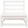 Garden sofas without armrests 3 units white wood 70x70x67 cm by , Modular outdoor sofas - Ref: Foro24-837929, Price: 134,12 €...