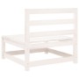 Garden sofas without armrests 3 units white wood 70x70x67 cm by , Modular outdoor sofas - Ref: Foro24-837929, Price: 150,78 €...