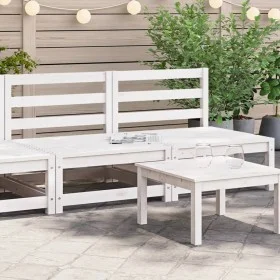 Garden sofas without armrests 2 units white wood 70x70x67 cm by , Modular outdoor sofas - Ref: Foro24-837922, Price: 104,42 €...