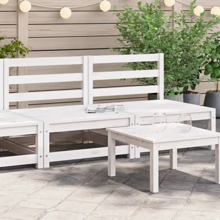 Garden sofas without armrests 2 units white wood 70x70x67 cm by , Modular outdoor sofas - Ref: Foro24-837922, Price: 104,42 €...