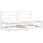 Garden sofas without armrests 2 units white wood 70x70x67 cm by , Modular outdoor sofas - Ref: Foro24-837922, Price: 104,42 €...