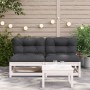 Garden sofas without armrests with cushions 2 units white wood by , Modular outdoor sofas - Ref: Foro24-838087, Price: 149,29...