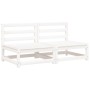 Garden sofas without armrests with cushions 2 units white wood by , Modular outdoor sofas - Ref: Foro24-838087, Price: 149,29...