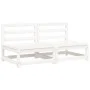Garden sofas without armrests with cushions 2 units white wood by , Modular outdoor sofas - Ref: Foro24-838087, Price: 145,15...
