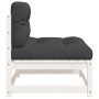 Garden sofas without armrests with cushions 2 units white wood by , Modular outdoor sofas - Ref: Foro24-838087, Price: 149,29...