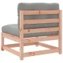 Garden sofas without armrests with cushions 2 units Douglas wood by , Modular outdoor sofas - Ref: Foro24-838091, Price: 142,...