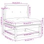 Garden sofas without armrests with cushions 2 units Douglas wood by , Modular outdoor sofas - Ref: Foro24-838091, Price: 143,...
