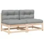 Garden sofas without armrests with cushions 2 units pine wood by , Modular outdoor sofas - Ref: Foro24-838085, Price: 167,05 ...