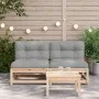 Garden sofas without armrests with cushions 2 units pine wood by , Modular outdoor sofas - Ref: Foro24-838085, Price: 167,05 ...