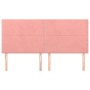 Cabeceros 4 unidades de terciopelo rosa 100x5x78/88 cm