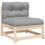 Garden sofas without armrests with cushions 2 units pine wood by , Modular outdoor sofas - Ref: Foro24-838085, Price: 167,05 ...