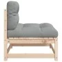 Garden sofas without armrests with cushions 2 units pine wood by , Modular outdoor sofas - Ref: Foro24-838085, Price: 167,05 ...