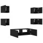 Wand-TV-Schränke mit LED-Leuchten 5 Stück schwarz von , TV-Möbel - Ref: Foro24-3216861, Preis: 178,40 €, Rabatt: %